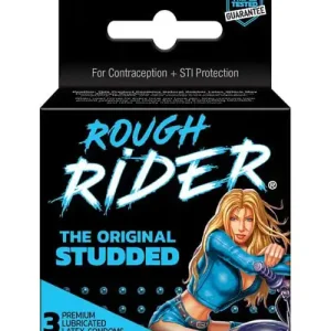 Lifestyles Rough Rider Studded Condom Pack - Pack Of 3 Direct From Manufacturer