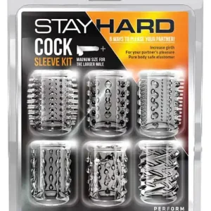 Blush Stay Hard Cock Sleeve Kit - Clear Box Of 6 Low Price