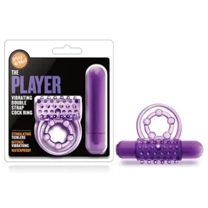 Blush Play With Me The Player Vibrating Double Strap Cockring - Purple Premium