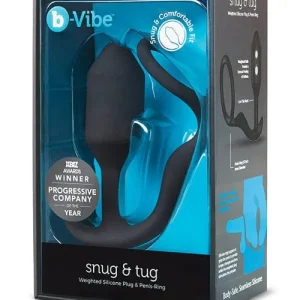 b-Vibe Snug & Tug Weighted Silicone & Penis Ring - 128 G Black Best Choice