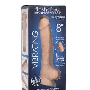 Curve Novelties Fleshstixxx 8" Vibrating Silicone Dildo with Balls Popular