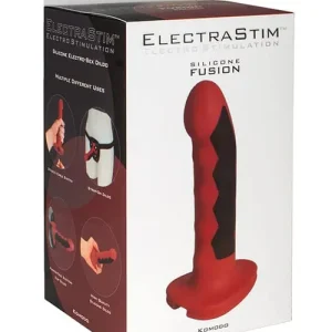 Authentic ElectraStim Silicone Fusion Komodo Dildo - Red-Black