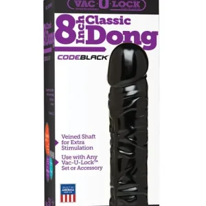Don’t Miss Out Vac-U-Lock Code Black 8" Classic Dong