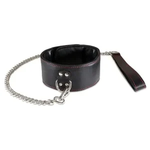 Low Price Sultra Lambskin 2 1-2" Collar with 24" Chain - Black