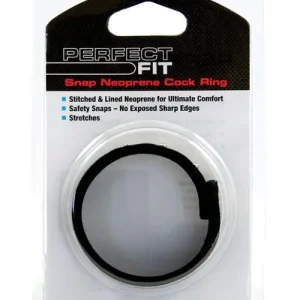 Discount Perfect Fit Neoprene Snap Cock Ring - Black