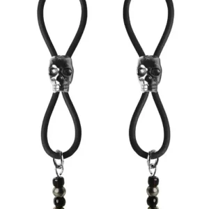 Bijoux De Nip Nipple Halos Black Skull Slider - Black-Silver Today Only