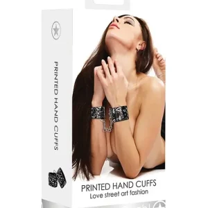 Don’t Miss Out Shots Ouch Love Street Art Fashion Printed Hand Cuffs - Black