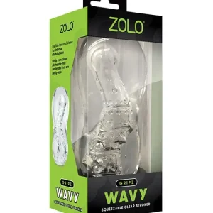 ZOLO Gripz Wavy Stroker - Clear While Supplies Last