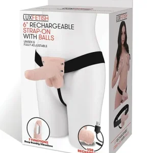 Lux Fetish 6" Rechargeable Strap On with Balls Get Yours