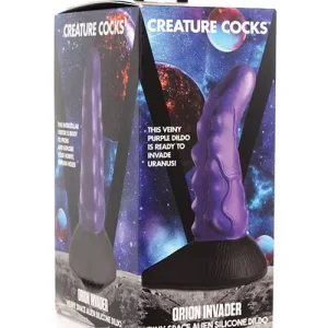 Creature Cocks Orion Invader Veiny Space Alien Silicone Dildo - Purple & Black Grab Now