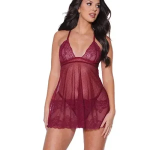 Holiday Soft Underwire Babydoll & Thong Merlot Premium