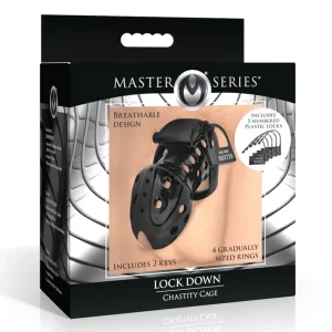 Master Series Lock Down Chastity Cage - Black Today Only