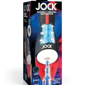 Curve Toys Jock Sucking & Vibrating Masturbator - Black/Red One Day Deal
