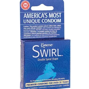 Genuine Kimono Swirl Double Spiral Shape Condoms - Pack of 3