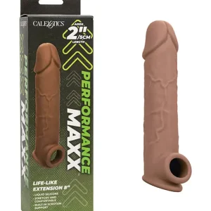 Deal Performance Maxx Life-Like 8" Penis Extension - Brown