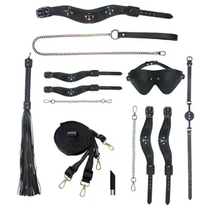 Buy Direct Shots Ouch! Venice Collection Bondage Kit with Bag - Black/Iridescent