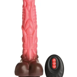 Creature Cocks Deluxe Centaur Thrusting & Vibrating Silicone Dildo with Remote Control - Peach/Brown Markdown