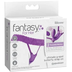 Deal Fantasy For Her Ultimate G-spot Butterfly Strap On - Purple