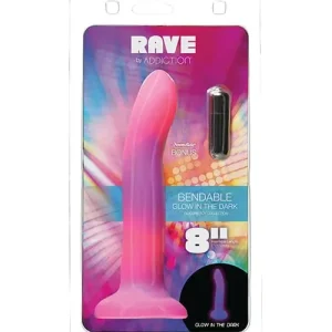 Buy Online Addiction 8 Inch Rave Glow In The Dark Dong - Pink-purple