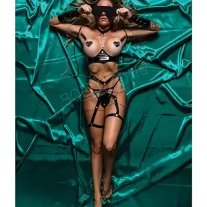 New Arrival Role Play Bondage Baddie 7 Piece Set Black