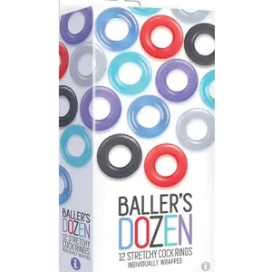 Buy Today The 9's Baller's Dozen Original 12pc Cockring Set - Asst. Colors