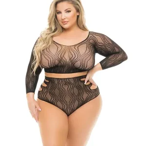 Deal Pink Lipstick Back Me Up Top & High Waist Panty Black