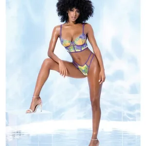 Bulk Order Embroidered Bralette & Strappy Panty Tuscany Yellow