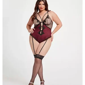 Money Back Guarantee NothingButNetGuipureLaceAndFishnetTeddyStm-11456x-black/wine-1x/2x