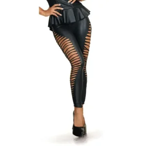 Best Price Axami Lingerie Stretch Wetlook Cut Out Leggings Black