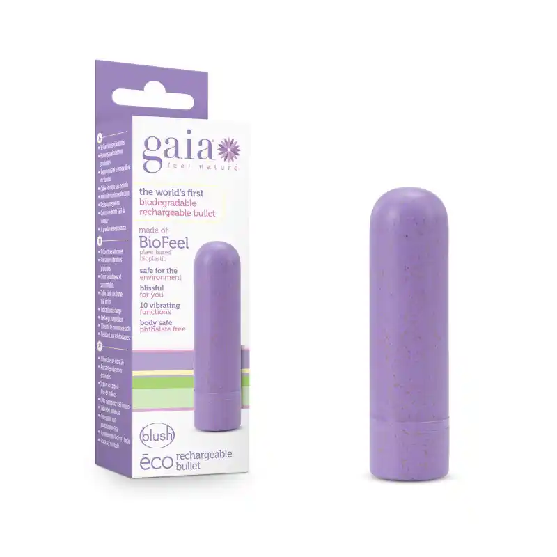 Blush Novelties Gaia Eco USB Rechargeable Bullet Vibrator Lilac Purple Limited Edition