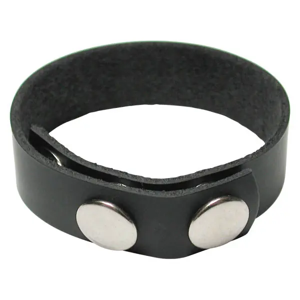 The Stockroom KinkLab 3 Snap Black Leather Adjustable Cock Ring Sale