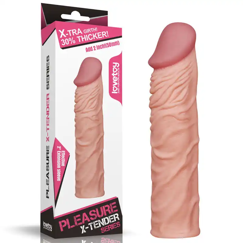Bulk Order Lovetoy Pleasure X Tender Penis Extension Sleeve 5.1cm Flesh
