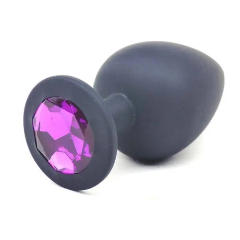 Daytona Black Silicone Anal Plug With Purple Diamond Get Yours