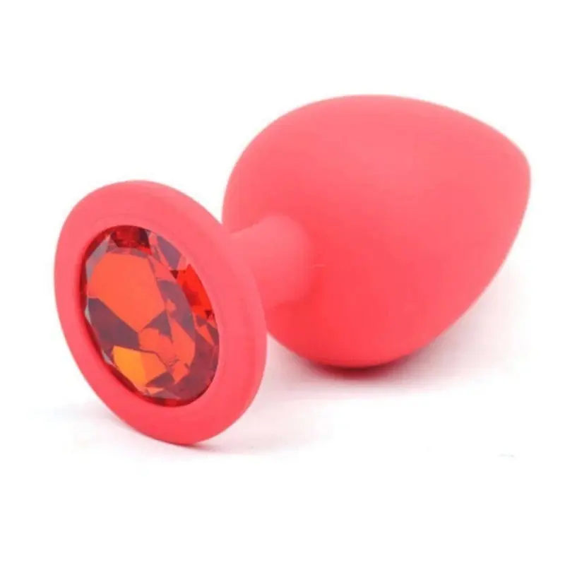 Daytona Red Silicone Anal Plug With Red Diamond Affordable
