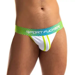 Buy Today Sport Fucker Jersey Sexy Mens Jock Strap Green and White