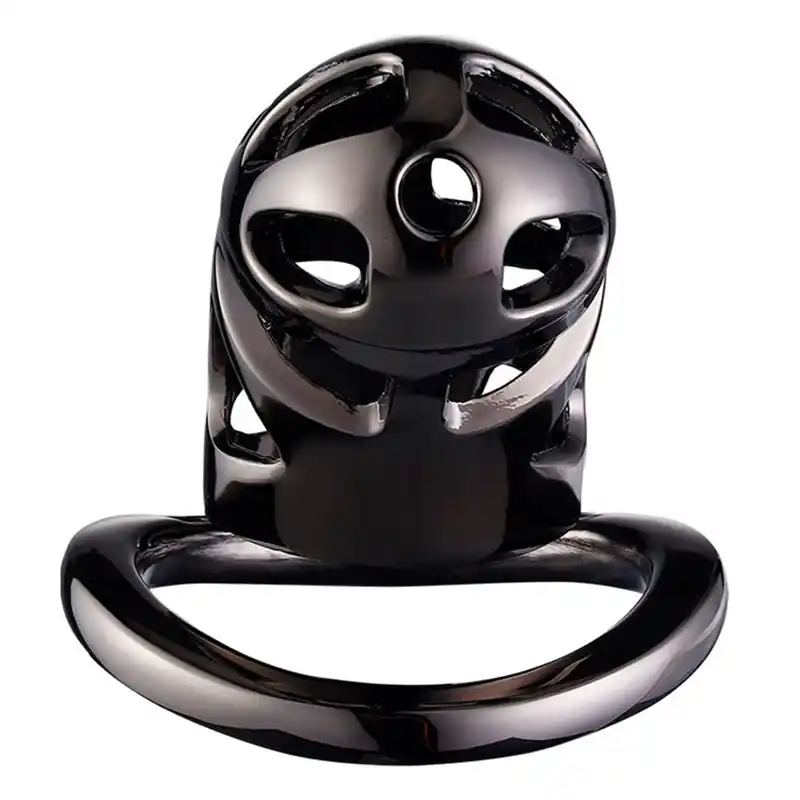 BDStyle Black Mens Chastity Cage Locked with 3 Active Sizes Rings High Quality