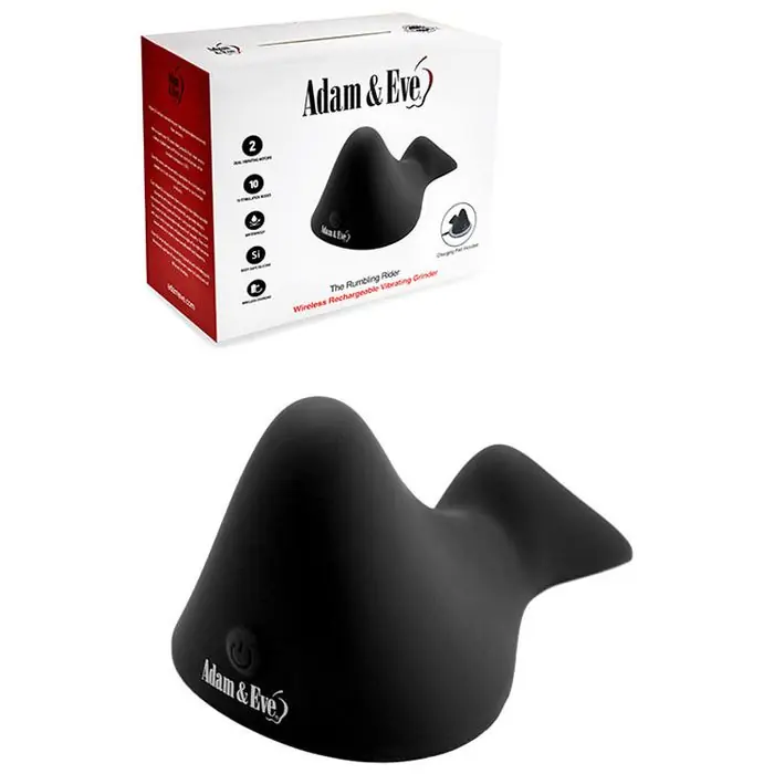 Direct From Factory Adam and Eve THE RUMBLING RIDER Rechargeable Vibrating Grinder Pad Black
