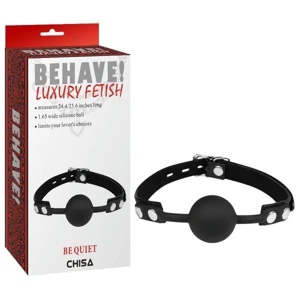 Behave Be Quiet Fully Adjustable Bondage Gag Black Discount