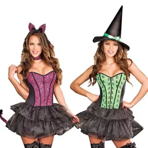 Dreamgirl Under My Spell Cat Reversible Womens Costume Witch/Black Trusted Brand
