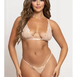 Flash Sale Seven 'til Midnight Two Piece Bra Set Champagne