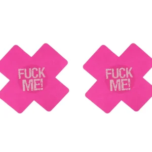 Big Sale Love In Leather Fuck Me Satin Cross Nipple Pasties