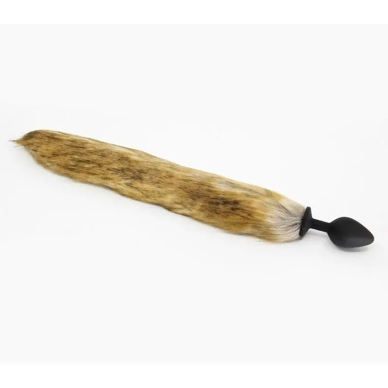Big Sale Love In Leather Fox Tail Silicone Anal Plug Large