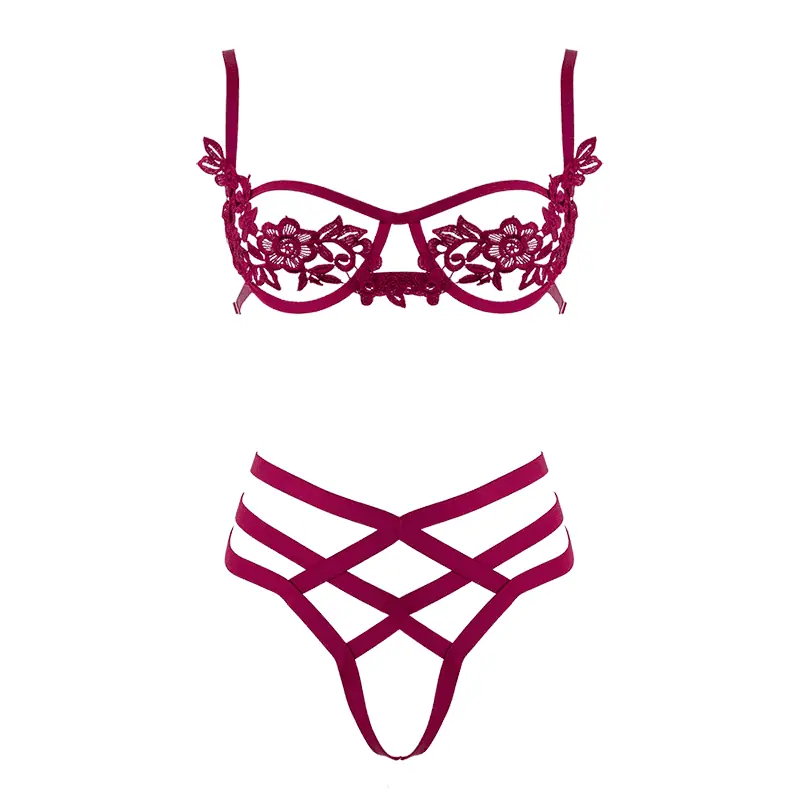 Budget Muse Womens Bra with Cut Out Bust Red XL
