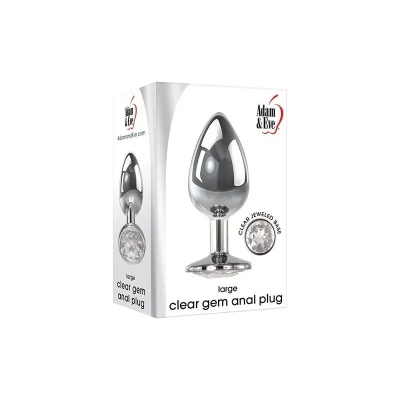 Adam & Eve Clear Gem Base Metal Anal Plug Medium Top Rated