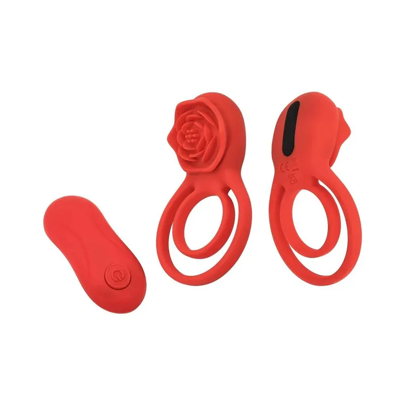 Crafted Adam & Eve Double Ring Vibrating Rose Cock Ring