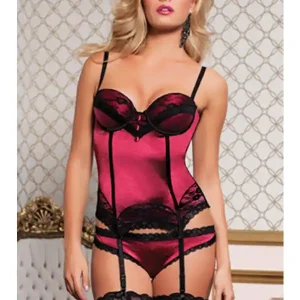 Express Delivery Seven 'til Midnight Stretch Satin and Lace Bustier