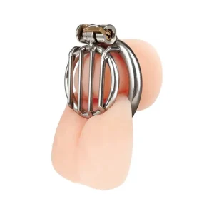 BlueLine-StainlessSteelInvertedMicroJailTimeChastityCage Final Sale