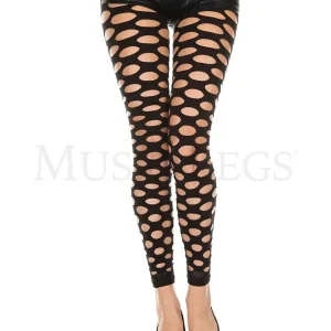 Big Pot Hole Cut Out Opaque Leggings Limited Offer
