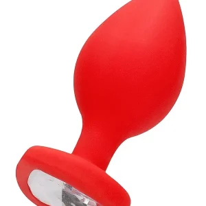 Buy Direct OUCH! X-Large Red Silicone Diamond Heart Jewel Butt Plug