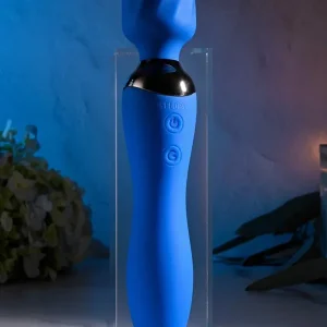 Blue Belle Rechargeable Silicone Dual Ended Wand Massager Secure Checkout